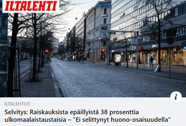 rikastuttajat ulkomaalaiset raiskaukset selvitys
