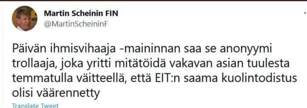 martin scheinin ihmisvihaaja