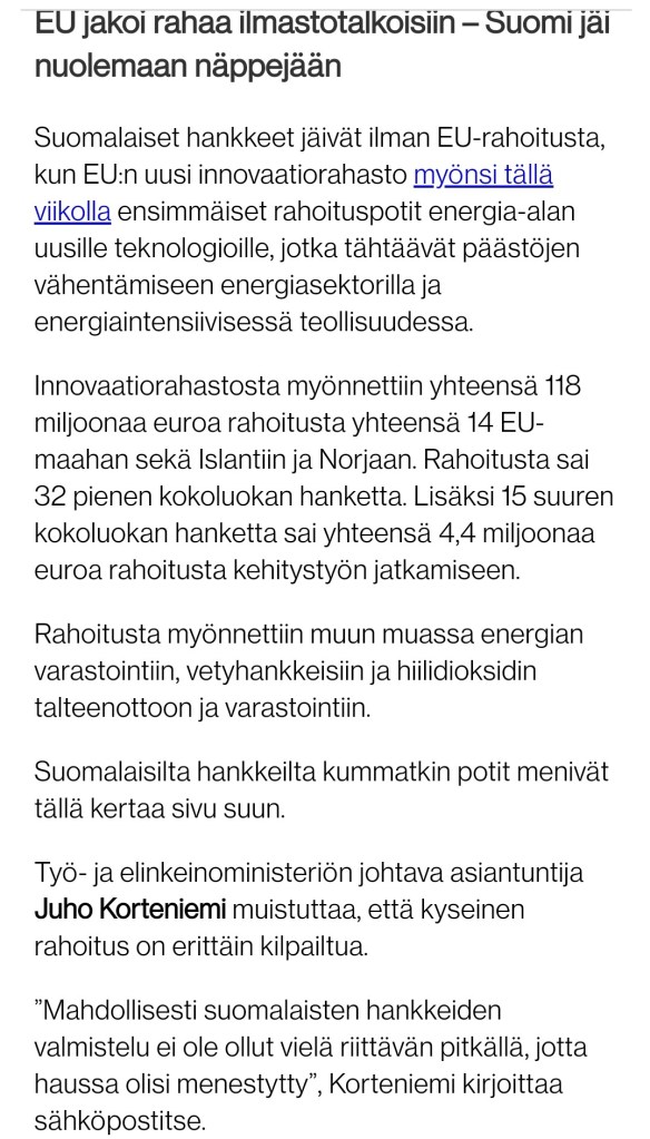 eu ilmastotalkoot innovaatiorahasto