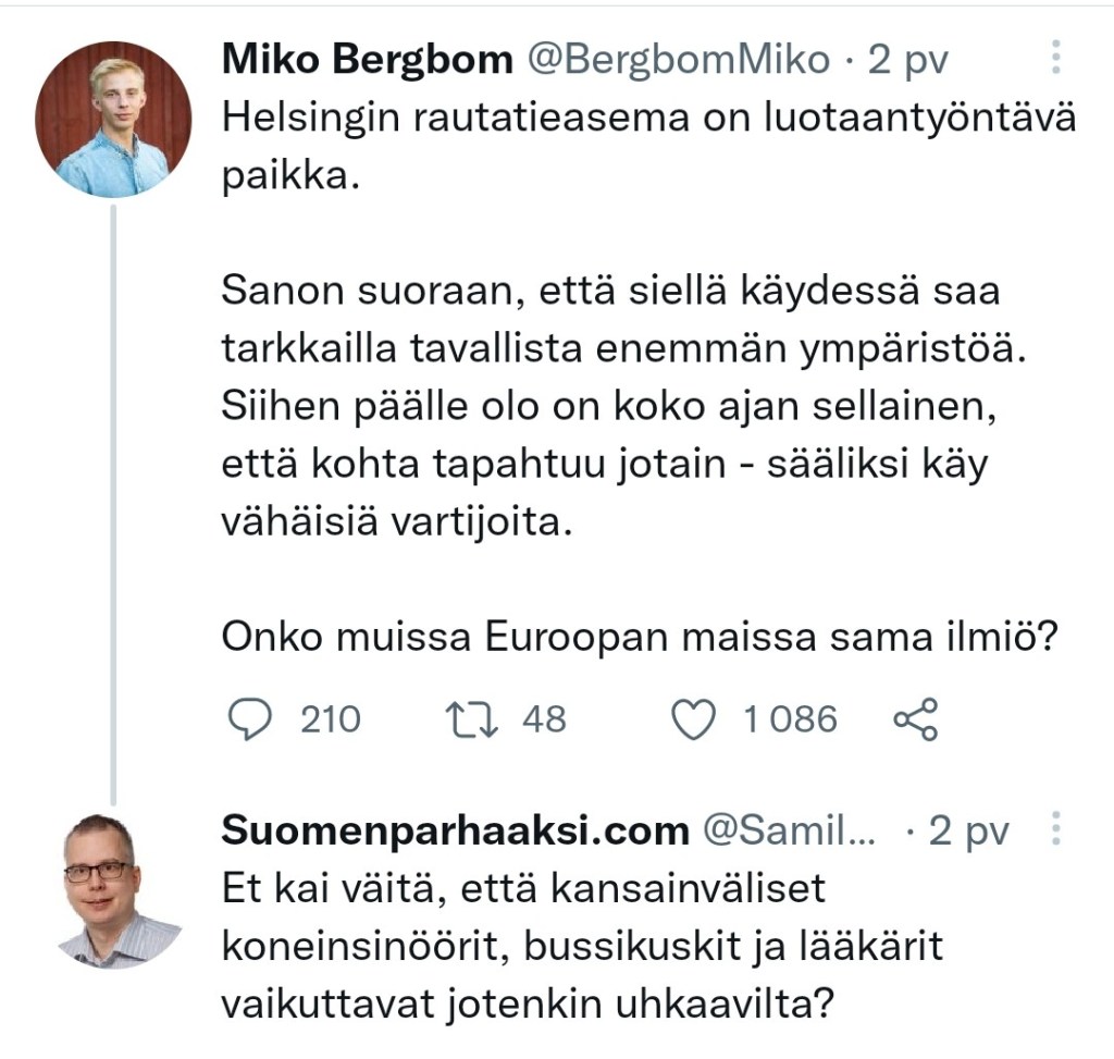 mikko bergbom helsingin rautatieasema huippuosaaja