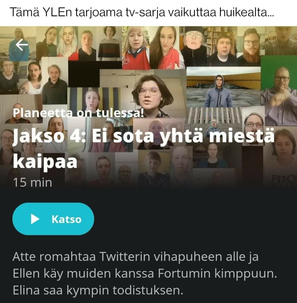 elokapina planeetta on tulessa yle tv-sarja