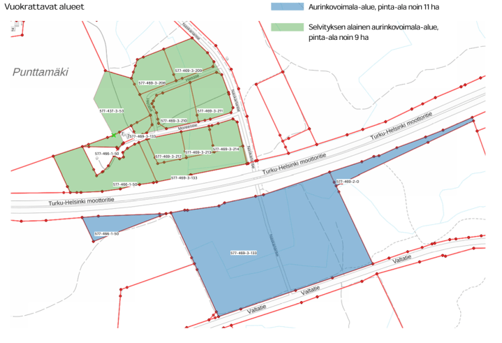paimio aurinkovoimala vuokrattu alue saari saaren alue naskarla