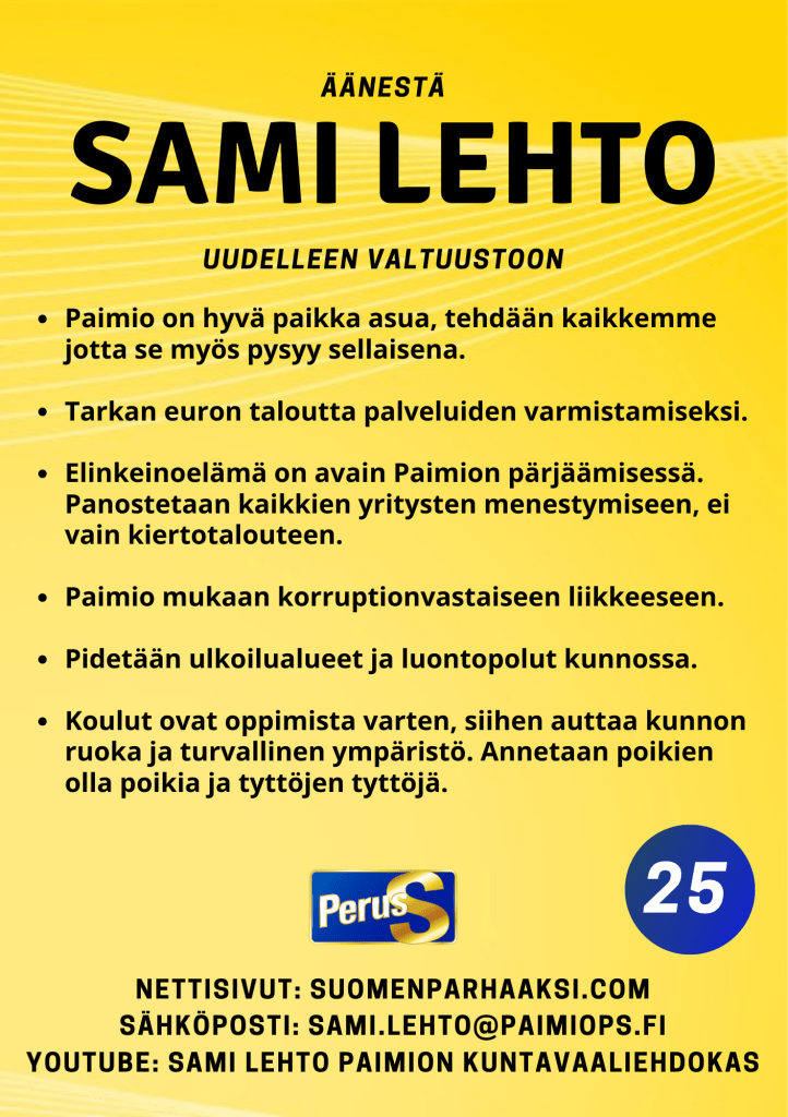 kuntavaalit paimio äänestys äänestä